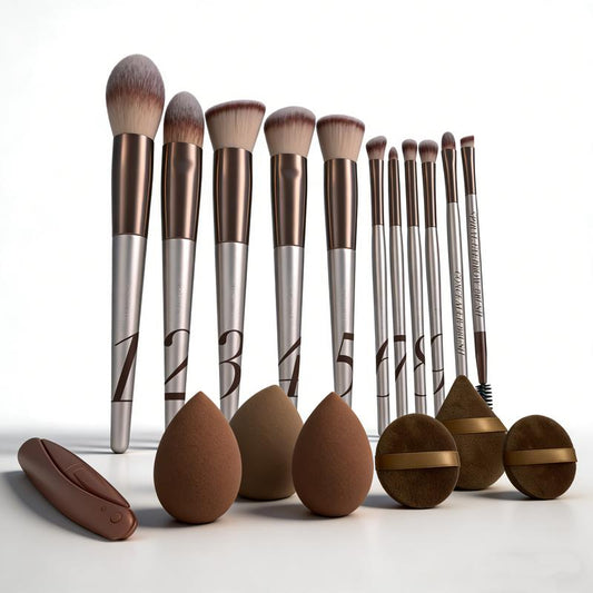 Makeup Set (11 Brushes+3 Sponges&Puffs) ; Free Tutorial for Beginners;Makeup Brushes Set 1 Set Multifunctional Makeup Brushes Makeup Tools for Women Cosmetics Brushes Set Makeup Kits Cosmetics Kits Concealer Brush