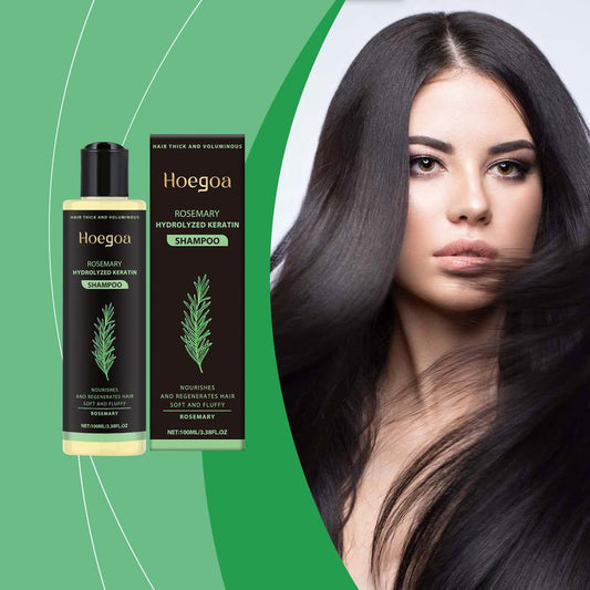 Hoegoa Rosemary Hydrolyzed Keratin Shampoo - Deeply Reparative Cleanser with Rosemary Extract & Vitamin C for Strong Smooth Hair Caviar Care Set