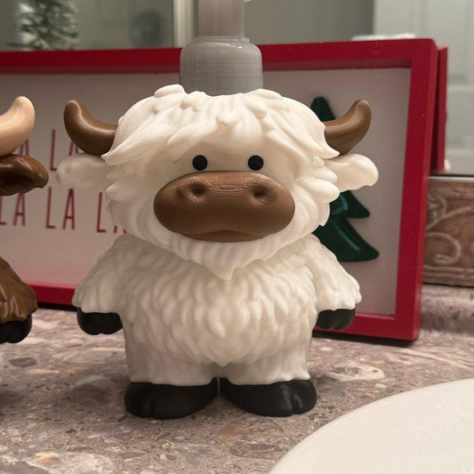 Highland Cow Soap Dispenser - Adorable Cutest Design Fits All Standard Bath & Body Works Foaming Soaps
