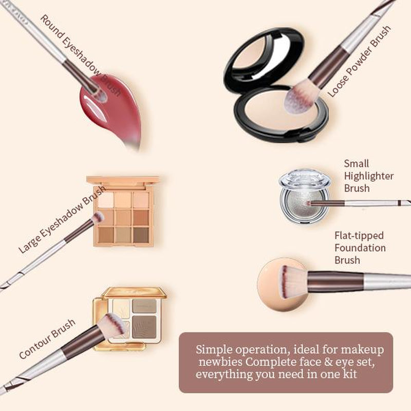 Makeup Set (11 Brushes+3 Sponges&Puffs) ； Free Tutorial for Beginners；Makeup Brushes Set 1 Set Multifunctional Makeup Brushes Makeup Tools for Women Cosmetics Brushes Set Makeup Kits Cosmetics Kits Concealer Brush