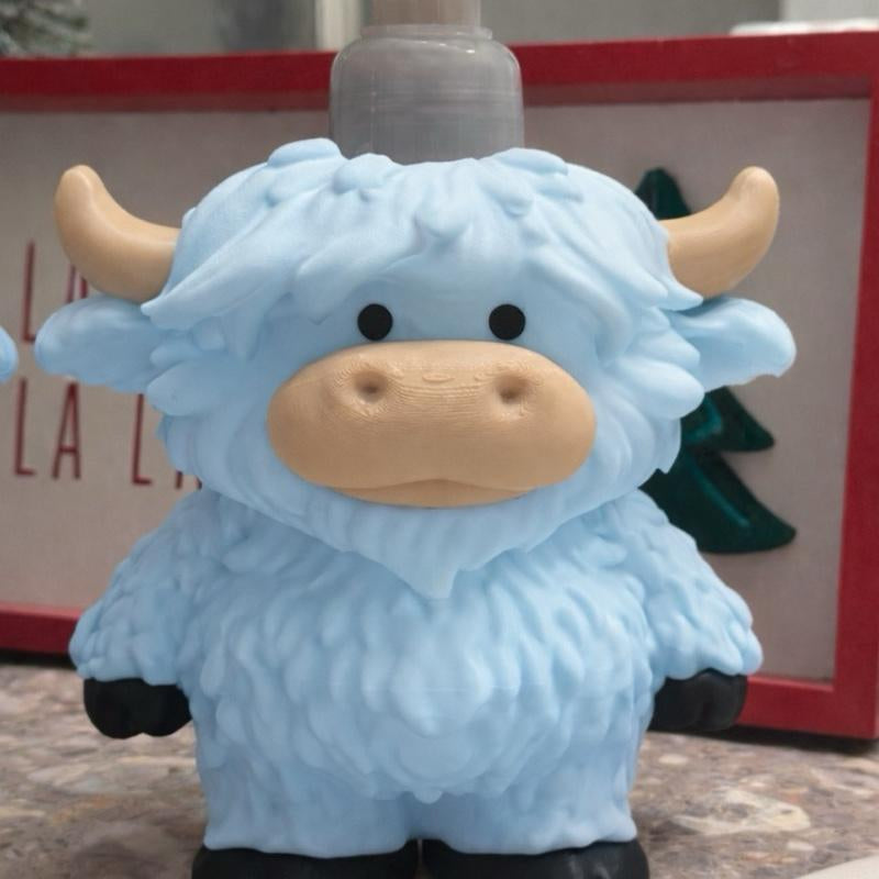 Highland Cow Soap Dispenser - Adorable Cutest Design Fits All Standard Bath & Body Works Foaming Soaps