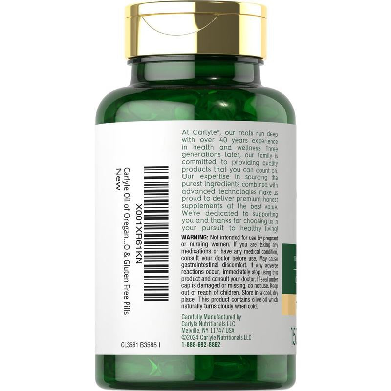 Carlyle Oregano Oil 4000Mg Supplement | 150 Softgel Capsules | Contains Carvacrol | Non-Gmo & Gluten Free Formula